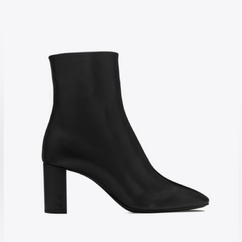YSL Saint Laurent Lou 70 black leather zip ankle boot size 36.5